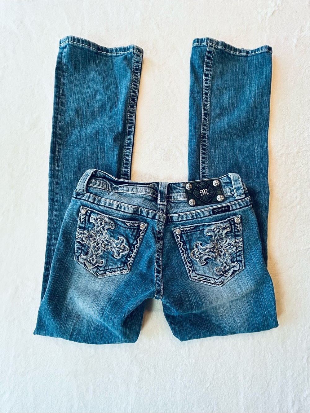 Miss Me Women’s JP5409B Bootcut Jeans Size 27 Bling Y2K Cross Moto